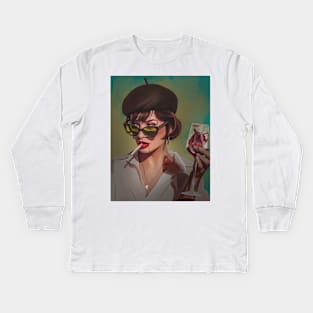 Smoking girl Kids Long Sleeve T-Shirt